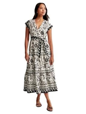 Abercrombie & Fitch Black & Cream Floral Print Dress